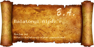 Balatonyi Alpár névjegykártya